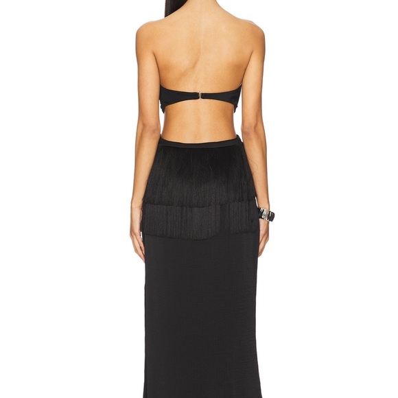 Fringe Cut Out Maxi Dress with Silver Detail - Picture 3 of 3